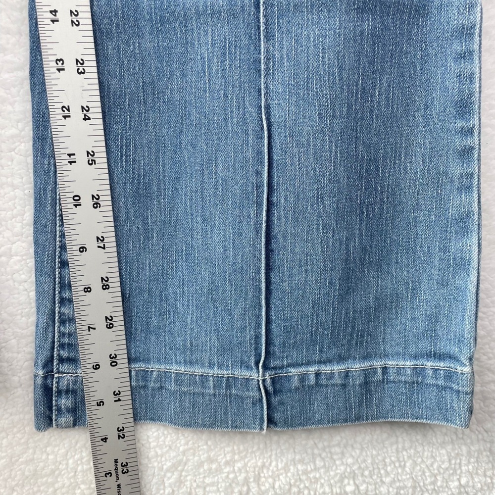 New York & Company Women Blue Pintuck Seam Flare Leg Jeans Size 10 Medium Wash - Picture 9 of 11